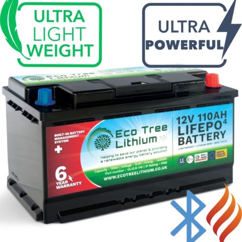 Eco Tree 110Ah Lithium (LiFePo) Leisure Battery + Bluetooth & Heater