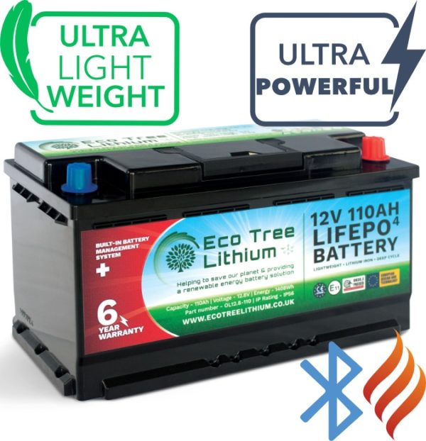 Eco Tree 110Ah Lithium (LiFePo) Leisure Battery + Bluetooth & Heater