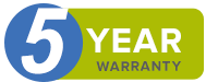 5 Year Warranty