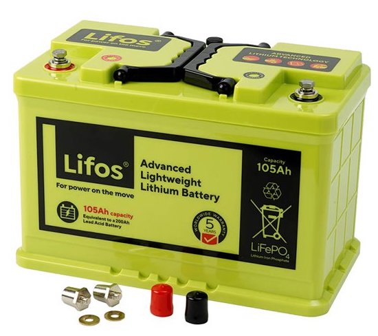 LIFOS Lithium Leisure Battery - 105Ah | Groves Batteries