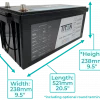 TITAN Lithium 300Ah battery measurements with round terminals