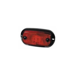 RED LED REAR MARKER LAMP WITH REFLEX REFLECTOR AND LEADS - 12V