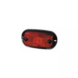 RED LED REAR MARKER LAMP WITH REFLEX REFLECTOR AND LEADS - 12V