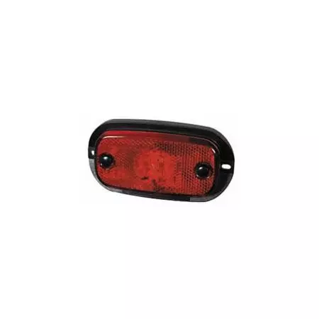 RED LED REAR MARKER LAMP WITH REFLEX REFLECTOR AND LEADS - 12V