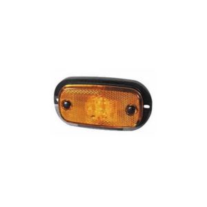 AMBER LED SIDE MARKER LAMP WITH REFLEX REFLECTOR AND LEADS - 24V