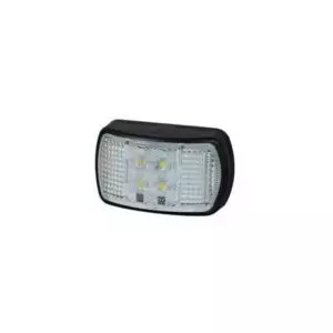 CLEAR LED FRONT MARKER LAMP WITH SUPERSEAL PLUG - 12/24V