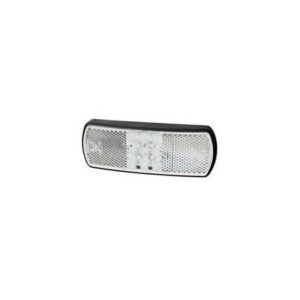 CLEAR LED FRONT MARKER & REFLEX REFLECTOR LAMP WITH LEADS - 12/24V