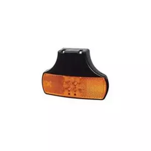 AMBER LED SIDE MARKER & REFLEX REFLECTOR LAMP WITH BRACKET AND LEADS - 12/24V