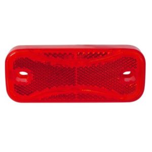 RED LED REAR MARKER LAMP WITH REFLEX REFLECTOR AND FLYING LEADS - 12/24V