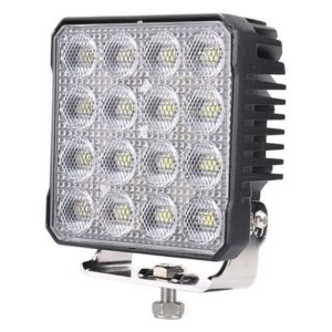 80W LED WORK LAMP WITH AMBER WARNING LIGHT - 12/24V