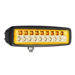 15W LED FLOOD BEAM WORK LAMP WITH AMBER WARNING - 12/24V