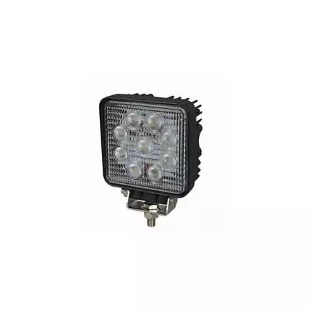 9 X 3W LED WORK LAMP WITH 450MM FLYING LEAD - BLACK, 12/24V, IP67