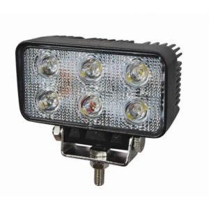 6 X 3W LED WORK LAMP WITH 450MM FLYING LEAD - BLACK, 12/24V, IP67