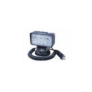 6 X 3W LED WORK LAMP WITH MAGNETIC BASE AND 450MM FLYING LEAD - BLACK, 12/24V, IP67