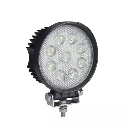 SUPER BRIGHT ROUND 9 X 6W COB LED WORK LAMP - 12/24V, 4500LM, IP69K
