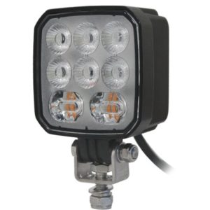 R65 CLASS 2 18W 4” LED REVERSING LIGHT WITH AMBER AUX WARNING – 12/24V