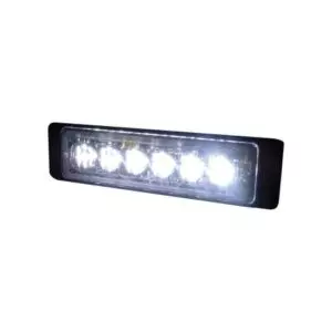 R10 SLIMLINE HIGH INTENSITY 6 WHITE LED WARNING LIGHT (20 FLASH PATTERNS)
