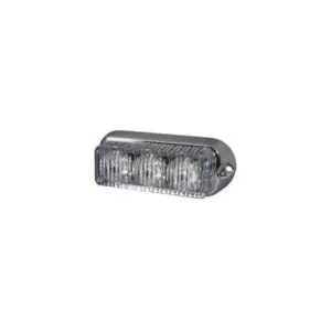 HIGH INTENSITY 4 RED LED WARNING LIGHT - HORIZONTAL, CHROME BEZEL (12 FLASH PATTERNS)