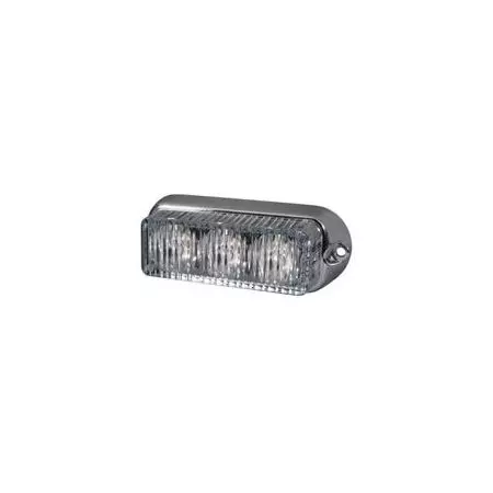 HIGH INTENSITY 4 BLUE LED WARNING LIGHT - HORIZONTAL, CHROME BEZEL (12 FLASH PATTERNS)