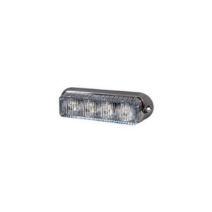 HIGH INTENSITY 4 BLUE LED WARNING LIGHT - HORIZONTAL, CHROME BEZEL (19 FLASH PATTERNS)