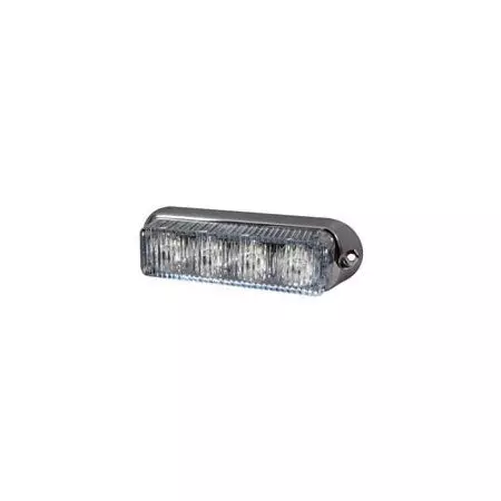 HIGH INTENSITY 4 BLUE LED WARNING LIGHT - HORIZONTAL, CHROME BEZEL (19 FLASH PATTERNS)