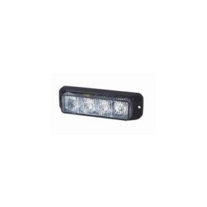 R65 HIGH INTENSITY 4 AMBER LED WARNING LIGHT - HORIZONTAL, BLACK ALUMINIUM (19 FLASH PATTERNS)