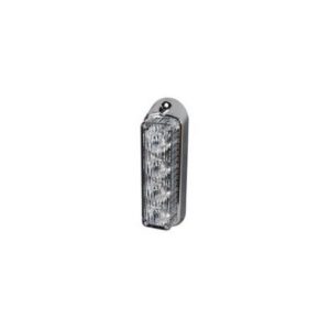 HIGH INTENSITY 4 AMBER LED WARNING LIGHT - VERTICAL, CHROME BEZEL (19 FLASH PATTERNS)