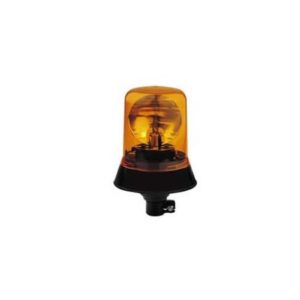 AMBER ROTATING BEACON WITH DIN SPIGOT FIXING - 12/24V
