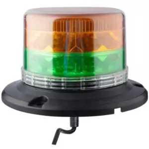 DUAL COLOUR SINGLE BOLT AMBER & GREEN LED BEACON - 12/24V