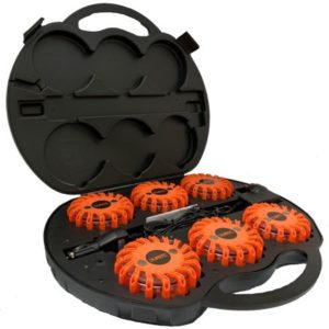 RECHARGEABLE MAGNETIC LED WARNING FLARES (Six flares)