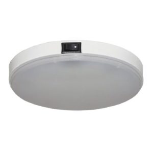 117 WHITE LED ROUND WHITE ROOF LAMP WITH SWITCH - 338LM, 12/24V