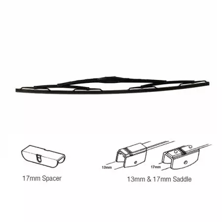 HEAVY-DUTY 22" 550MM WIPER BLADE - BOLT & SPACER FITTING
