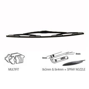 HEAVY-DUTY 24" 600MM WIPER BLADE - WASHER NOZZLE & HOOK FITTING