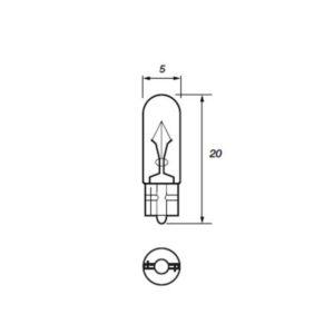 286 BULB MINI CAPLESS 1.2 WATT 12 VOLT