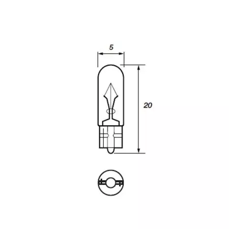 286 BULB MINI CAPLESS 1.2 WATT 12 VOLT