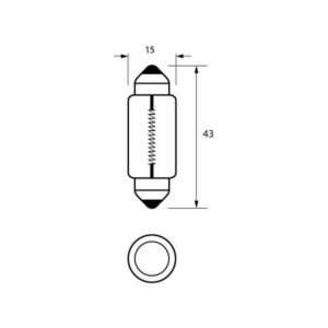 273 12V 12W FESTOON 15X43MM