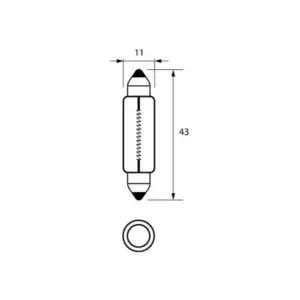 265 12V 10W FESTOON 11X43MM