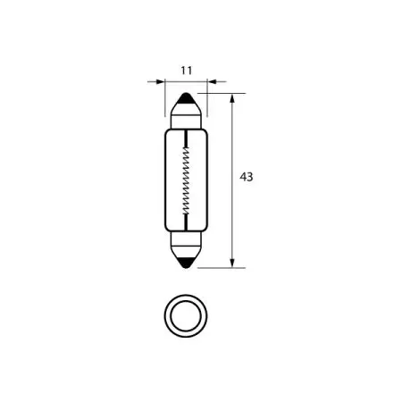 265 12V 10W FESTOON 11X43MM