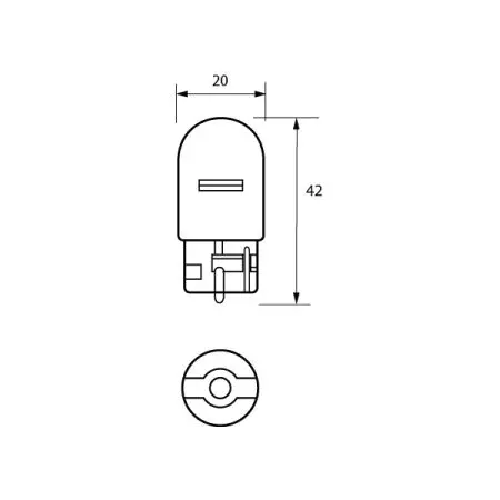 382W 12V 21W W3X16D 20MM CAPLESS