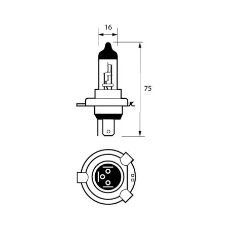 472 12V 60/55W H4 P43T UV HALOGEN