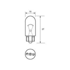 501 12V 5W W2.1 X 9.5D 10MM