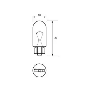 501 12V 5W W2.1 X 9.5D 10MM