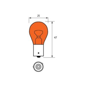 581A 24V 21W BAU15S AMBER