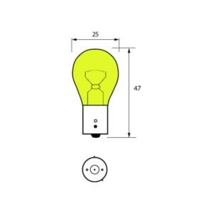 581 LED BULB 12V BAU15S (Yellow LED)