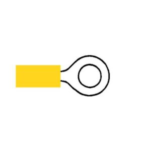 YELLOW PRE-INSULATED RING TERMINALS - 6.40MM