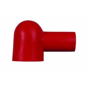 LARGE RED PVC INSULATING BOOT - CABLE ENTRY 8MM, TERMINAL 17MM DIAMETER