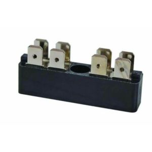 2 X 4-WAY BUS BAR WITH 6.3MM COMMON PLATED BRASS BLADE TERMINALS - 25A