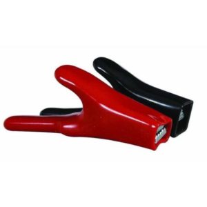 RED/BLACK INSULATED CROCODILE CLIPS - 25A