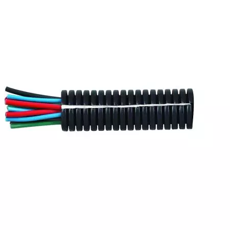 BLACK POLYPROPYLENE DEEP-SECTION CONVOLUTED SPLIT TUBING - 10NW X 50M | 0-328-10