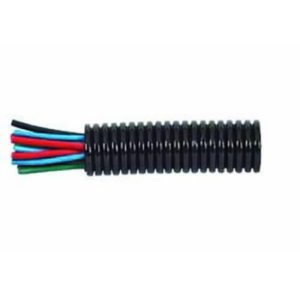 BLACK NYLON HEAVY-DUTY CONVOLUTED UN-SPLIT TUBING - 10NW X 50M